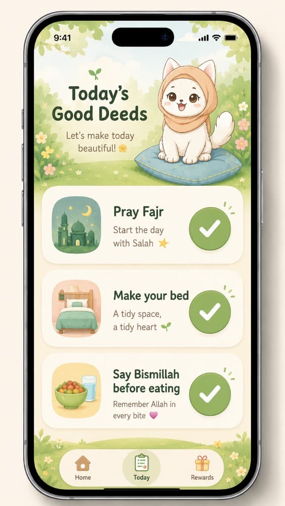 Raira Daily Tasks screen