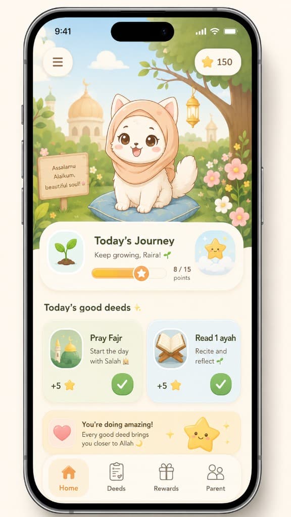 Raira Home screen